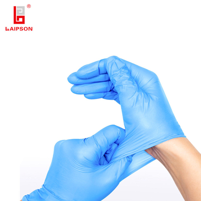 Disposable Synthetic Nitrile Mittens Flexible Powder Free Non Sterile Blue