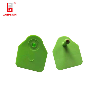 Laipson 50mm Closed Head Green Tamperproof ISO9001 Animal Ear Tag For Pig Cattle Sheep