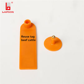 Reuse Personalized UHF Cattle Tags Orange RFID 98*28mm ISO 18000-6C