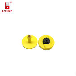 Yellow FDX-B HDX RFID Animal Ear Tag 20cm Reading Range For Farm Management