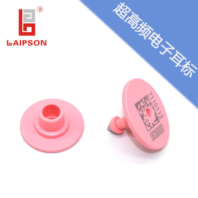 32mm 860-960Mhz UHF RFID Pig Swine Ear Tags With Better Reading Range
