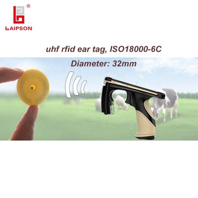 UHF Ear Tag with ISO1800 6C Standard Frequency 860 to 960 Megahertz Suitable for Sheep Pig Cattle and Cow Identification