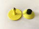 Small Yellow RFID Barcode UHF Ear Tag 860-960MHz With Buttons 32mm*24mm