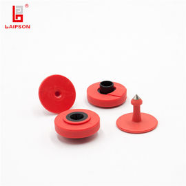 Mini Electronic Red Yellow RFID Animal Ear Tag For Sheep Cattle Tracking