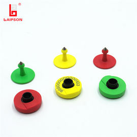 Mini Electronic Red Yellow RFID Animal Ear Tag For Sheep Cattle Tracking