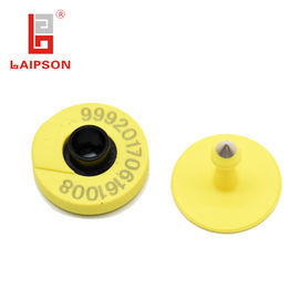 USDA Integra MINI Swine Ear Tags , RFID Electronic Tag With Buttons Yellow 30mm*13mm