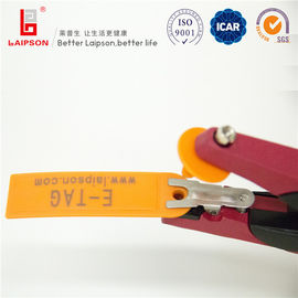 Reuse Personalized UHF Cattle Tags Orange RFID 98*28mm ISO 18000-6C