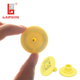 LAIPSON Round Rfid Engraving UHF Cattle Tags Yellow TPU Long Distance Female Tag 32*24mm