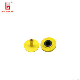 Yellow FDX-B HDX RFID Animal Ear Tag 20cm Reading Range For Farm Management