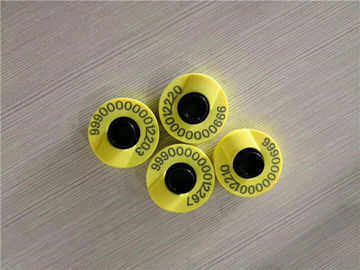 USDA Integra MINI Swine Ear Tags , RFID Electronic Tag With Buttons Yellow 30mm*13mm