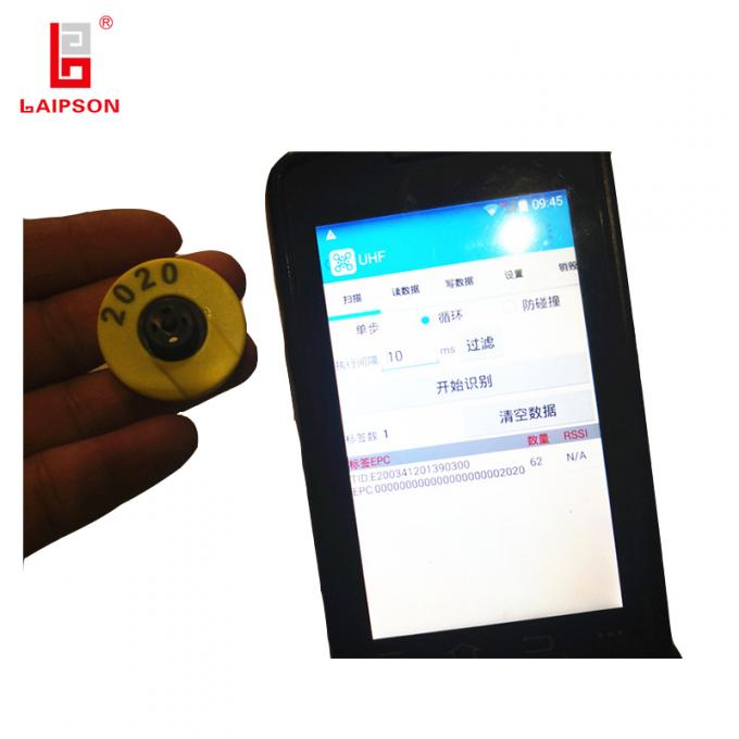 5 Meters Ranges Round 30MM RFID Uhf Ear Tag For Animal Counting Tracking
